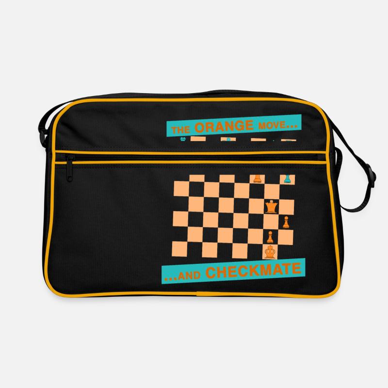 Die ORANGE Bewegung ... und CHECKMATE - Schultergurte Retro Tasche