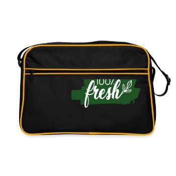Idée de cadeau de végétarien végétarien - Sac Retro - noir/or - Devant