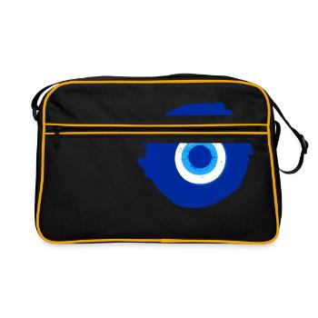 Oeil,Oeil Bleu,Mauvais Œil,Nazar,Fatima - Sac Retro - noir/or - Devant