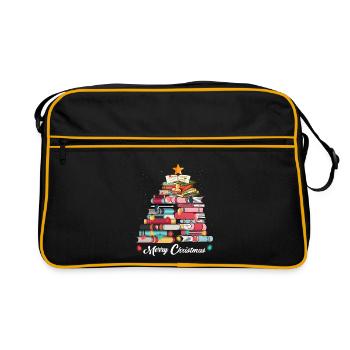 Cadeau d'amant de livre de livres d'arbre de Noël mignon de Noël - Sac Retro - noir/or - Devant