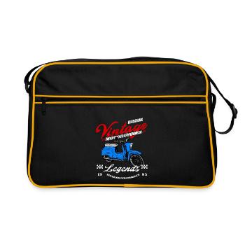 Moped Mokick Mofa Simson Schwalbe Kult - Retro Tasche - Schwarz/Gold - Vorne