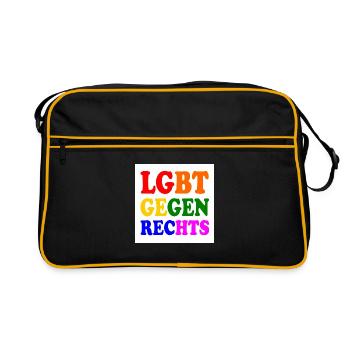 Lgbt against the right - Retro Bag - black/gold - Front