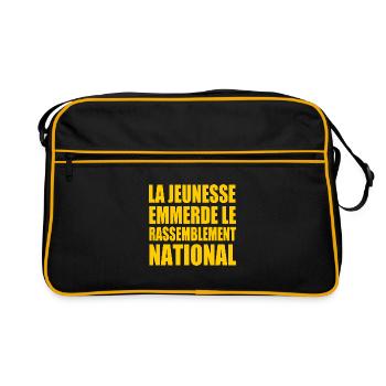 la jeunesse emmerde le rassemblement national - Sac Retro - noir/or - Devant