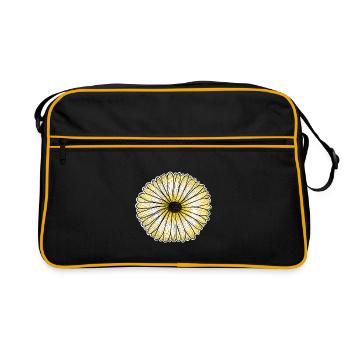 Gelbes Gänseblümchen - Retro Tasche - Schwarz/Gold - Vorne