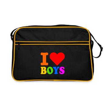 I love boys - Sac Retro - noir/or - Devant