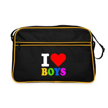 I love boys - Sac Retro - noir/or - Devant