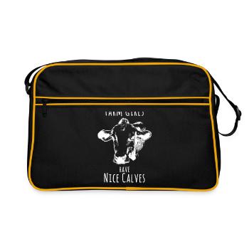 Funny Farm Girls Have Nice Calves Gifts for farmer - Retro Bag - black/gold - Front