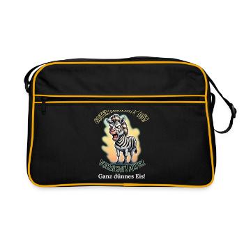 Good morning? Huh! Beware of old very thin ice - Retro Bag - black/gold - Front
