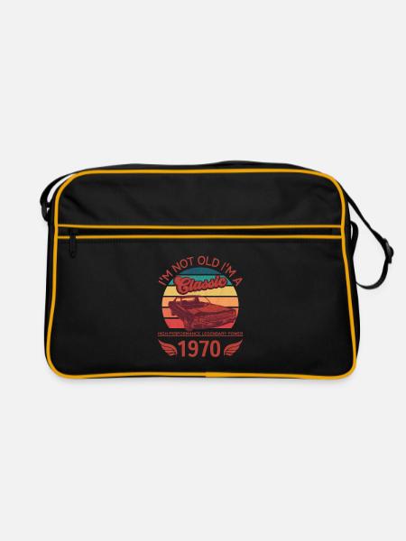 Ich bin nicht alt, ich bin ein Klassiker - Retro Tasche - Schwarz/Gold - Vorne