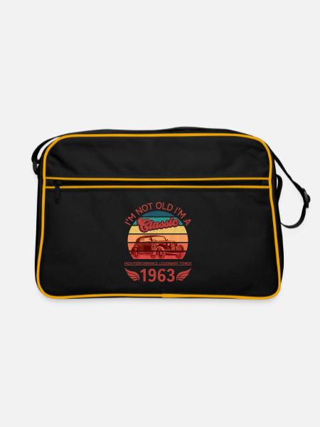 Ich bin nicht alt - Retro Tasche - Schwarz/Gold - Vorne