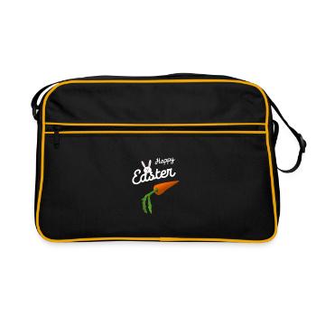 Pâques, le lapin de Pâques - Sac Retro - noir/or - Devant