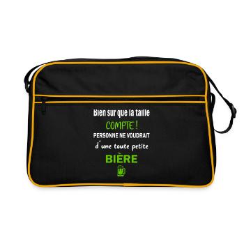 Bien sûr que la taille compte t-shirt bière humour - Sac Retro - noir/or - Devant