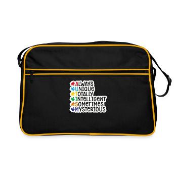 autisme - Sac Retro - noir/or - Devant