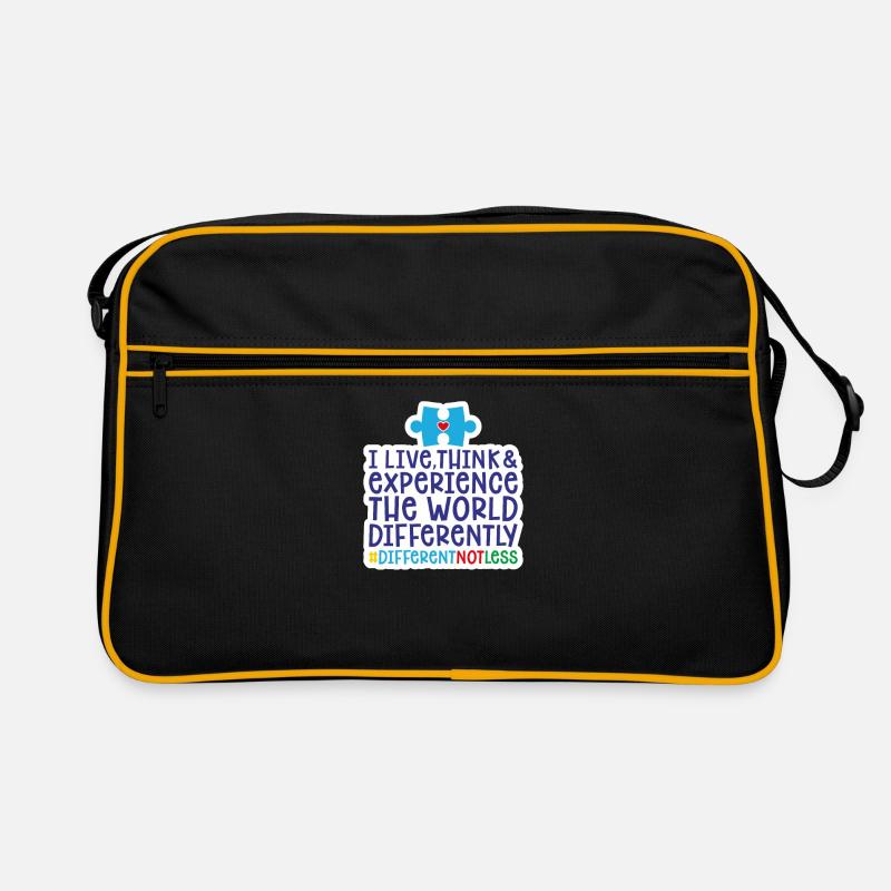 Autismus Puzzle - Retro Tasche - Schwarz/Gold