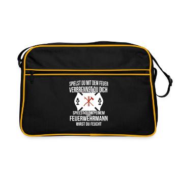 Freiwillige Feuerwehr - Retro Tasche - Schwarz/Gold - Vorne