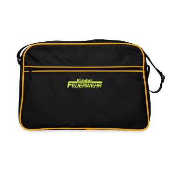 Kinder Feuerwehr Jugendwart Kinderfeuerwehr - Retro Tasche - Schwarz/Gold - Vorne