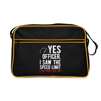 Oui officier, j'ai vu la limite de vitesse - Sac Retro - noir/or - Devant
