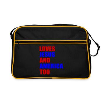 loves jesus and america too - Sac Retro - noir/or - Devant