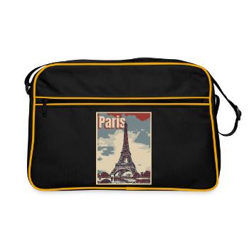 Paris Stadt der Liebe - Retro Tasche - Schwarz/Gold - Vorne