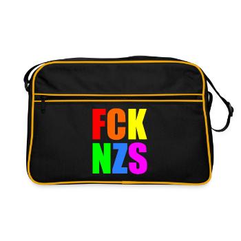 Fck nzs - Retro Tasche - Schwarz/Gold - Vorne