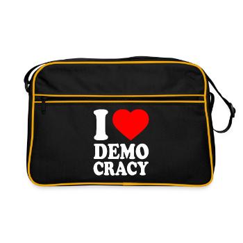 I love democracy - Sac Retro - noir/or - Devant
