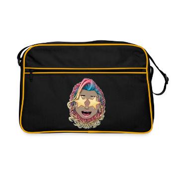 Célébration vibrante aux yeux étoilés - Sac Retro - noir/or - Devant