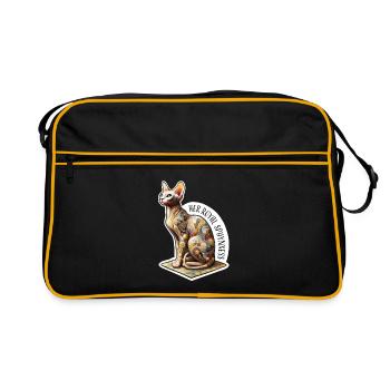 Sphynxess, Chat Spynx Artistique - Sac Retro - noir/or - Devant