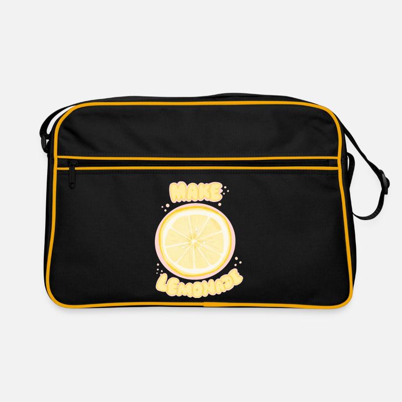 Zitronenlimo - Retro Tasche - Schwarz/Gold