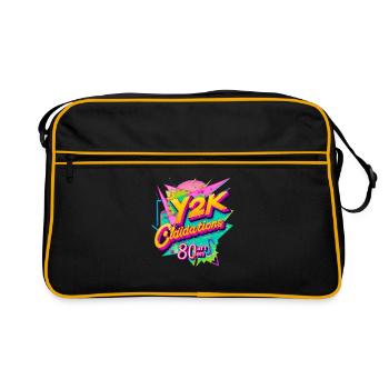 Y2K Retro Feier Design - Retro Tasche - Schwarz/Gold - Vorne