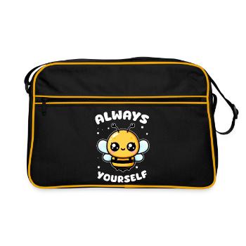 Abeille Kawaii Toujours soi-même - Sac Retro - noir/or - Devant