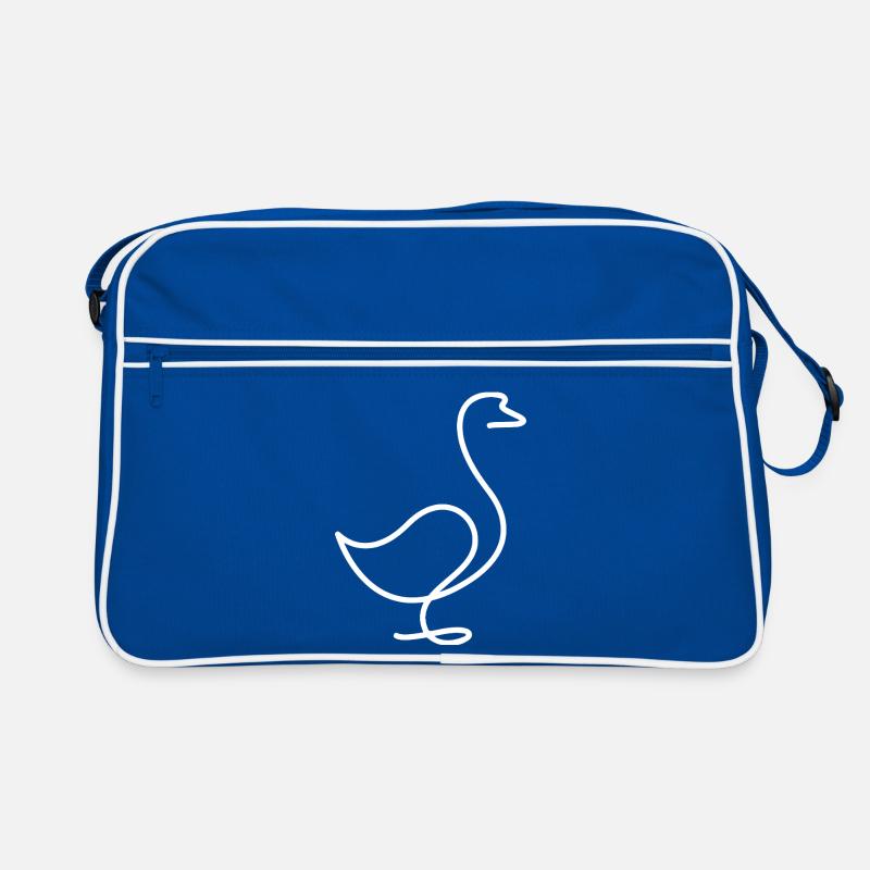 Ente oder Gans Skizze – minimalistisches Motiv Retro Tasche