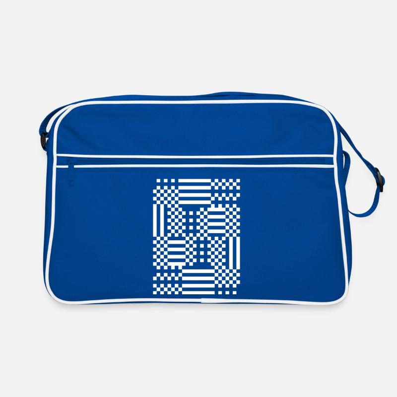 GridFlux Monochromes optisches Muster Retro Tasche
