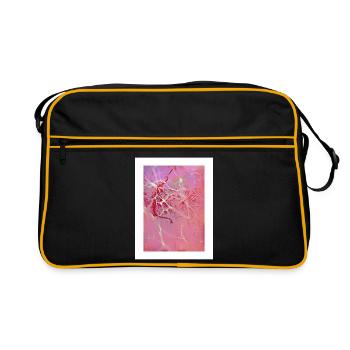 Abstrakte rosa Reflexionen - Retro Tasche - Schwarz/Gold - Vorne