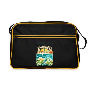 Casablanca Coastal Idyll Illustration - Retro Bag - black/gold - Front