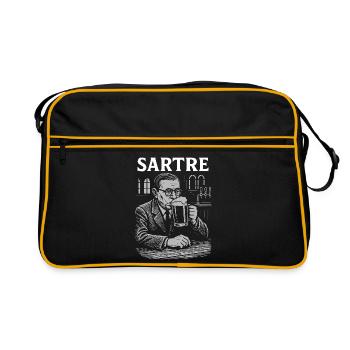 Existentialist Jean Paul Sartre drinking beer - Retro Bag - black/gold - Front