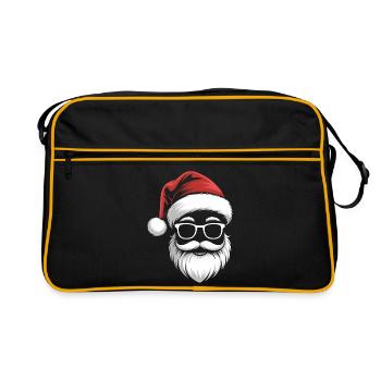 Cool Santa with sunglasses - Retro Bag - black/gold - Front