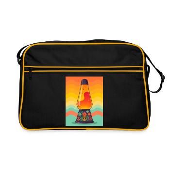 Lampe à lave psychédélique groovy aux couleurs vives - Sac Retro - noir/or - Devant