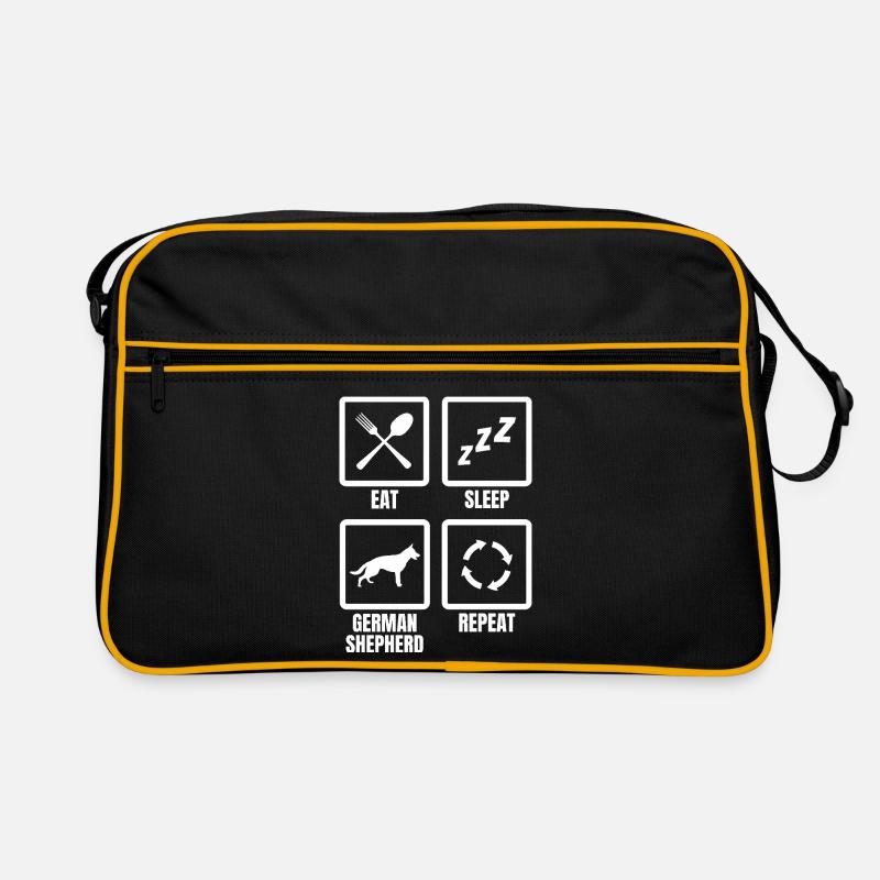 Eat Sleep German Shepherd Repeat Retro Tasche