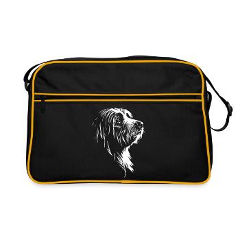 Chien silhouette du colley barbu Wilsigns - Sac Retro - noir/or - Devant