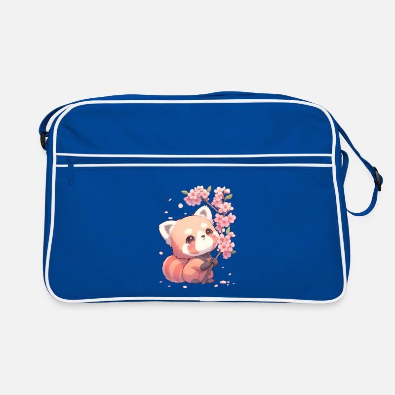 Mignonne style Chibi de panda rouge sakura et fleurs de cerisier Sac Retro