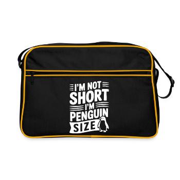 I'm Not Short I'm Penguin Size - Retro Bag - black/gold - Front