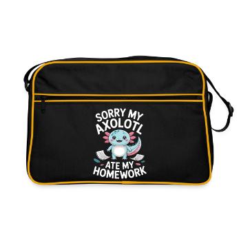 Axolotl Homework Excuse - Retro Bag - black/gold - Front