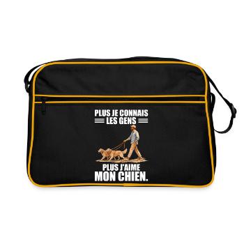 The More I Love My Dog: Humor and Passion - Retro Bag - black/gold - Front