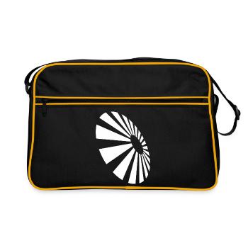 Spiral Fan Monochrome Pattern - Retro Bag - black/gold - Front
