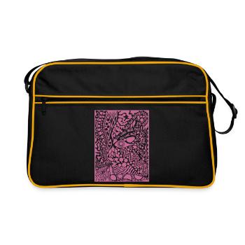 Manifesto for self-love in Pink - Retro Bag - black/gold - Front