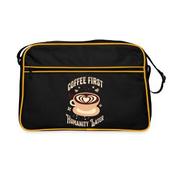 Le café : l’humanité après - Sac Retro - noir/or - Devant