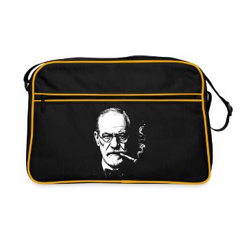 Sigmund Freud fumant un cigare - Sac Retro - noir/or - Devant