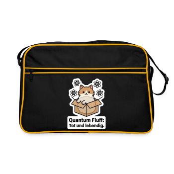 Schrödingers Katze Quantum Fluff Physik Geschenk - Retro Tasche - Schwarz/Gold - Vorne