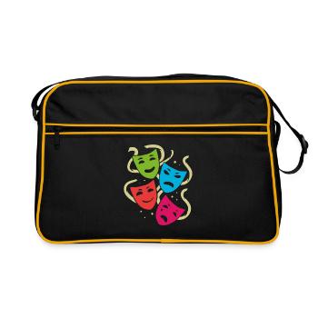 Theater masks | colorful masks - Retro Bag - black/gold - Front