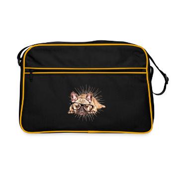 BOULEDOGUE FRANÇAIS Chien Chien Bulldog - Sac Retro - noir/or - Devant